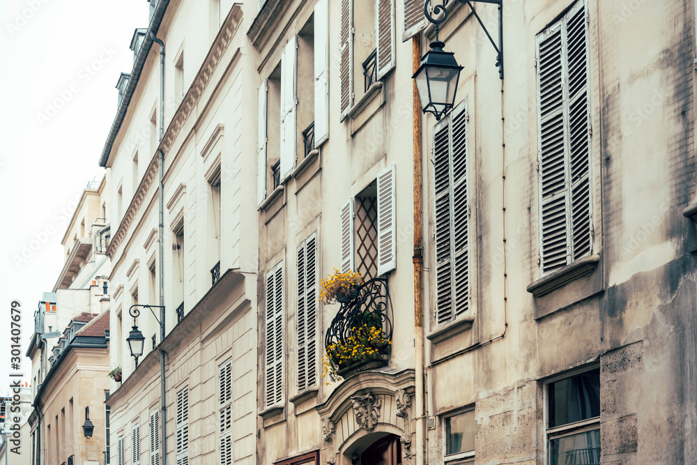 beautiful Street view of Buildings, Paris city, France