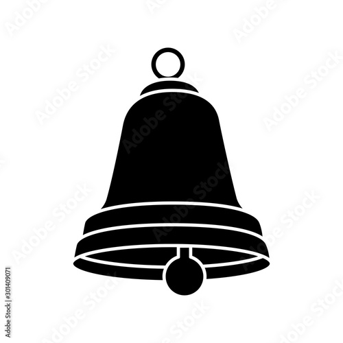 silhouette of bell christmas decoration isolated icon vector illustration design