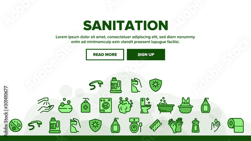 Collection Sanitation Elements Icons Set Vector Thin Line. Washing Hand And Clean, Soap Protection And Bacteria Hygiene And Sanitation Linear Pictograms. Monochrome Contour Illustrations