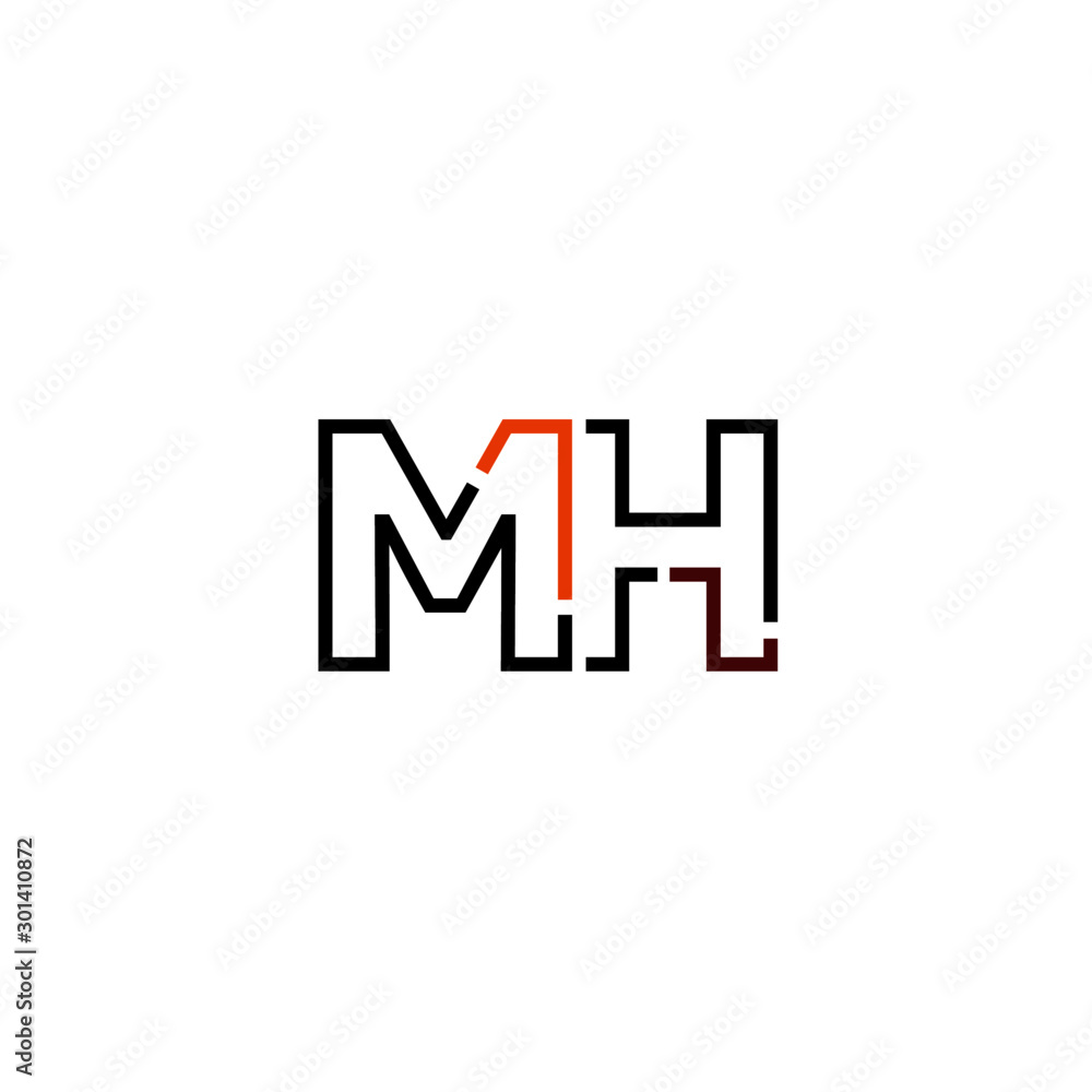 Letter MH logo icon design template elements Letter MH logo icon design template elements