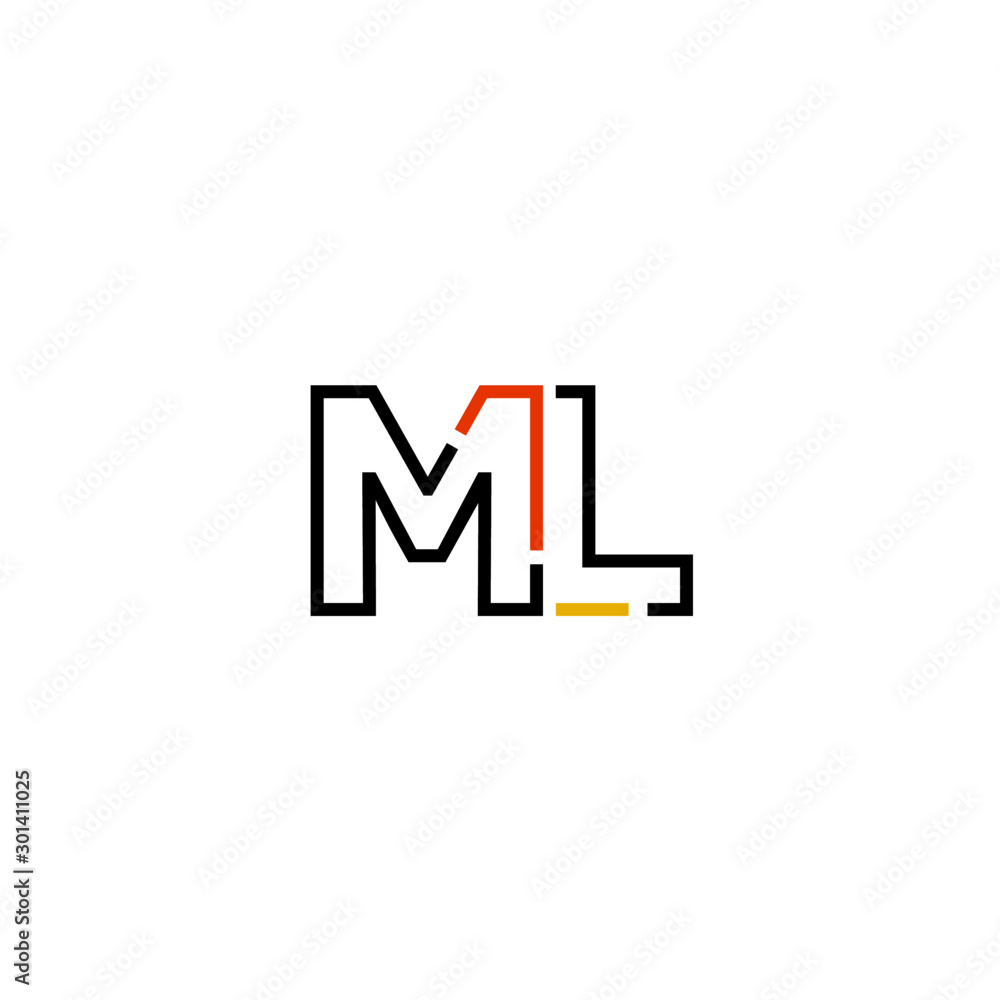 Letter ML logo icon design template elements Letter ML logo icon design template elements