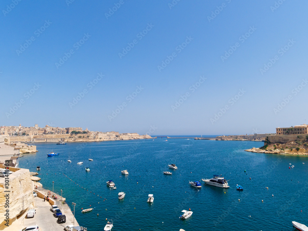 View of Birgu and the sea. Malta
