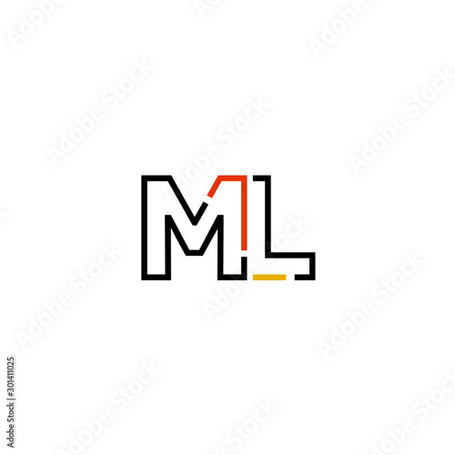 Letter ML logo icon design template elements