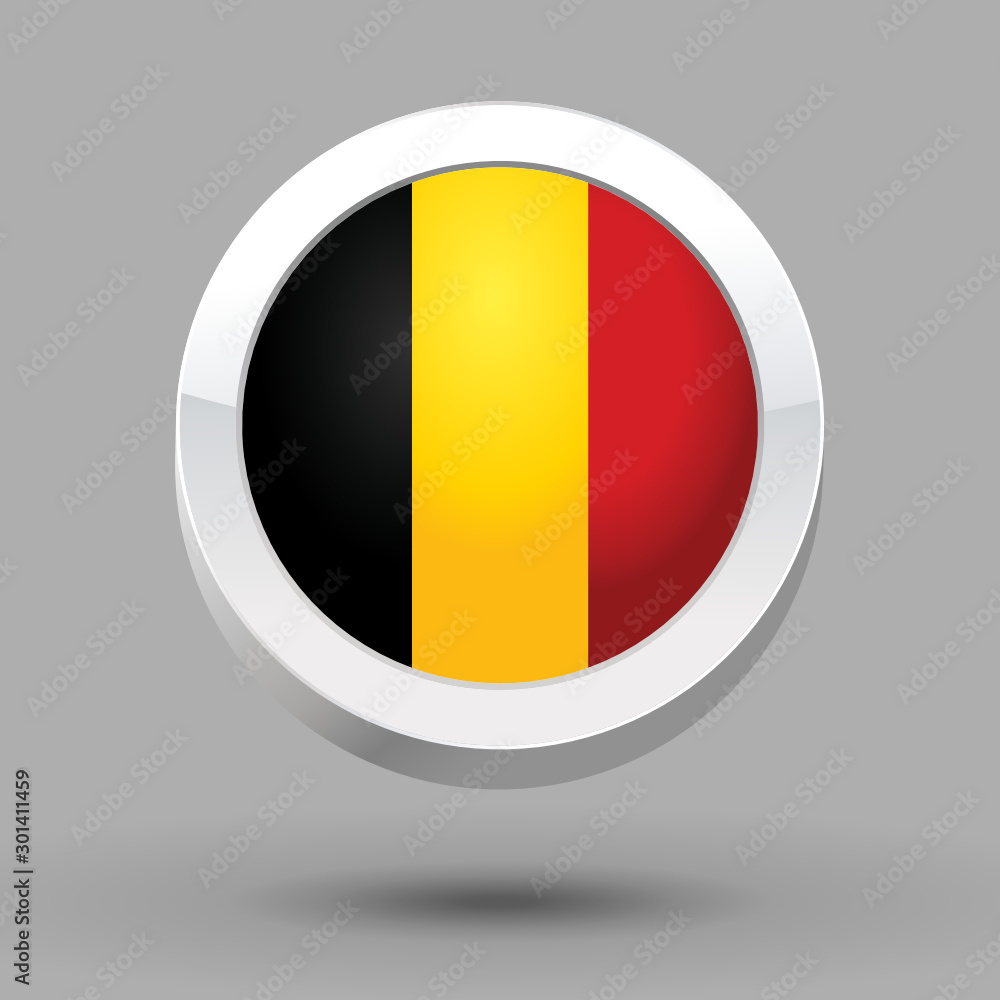 Fototapeta premium Belgium flag in 3D circle frame
