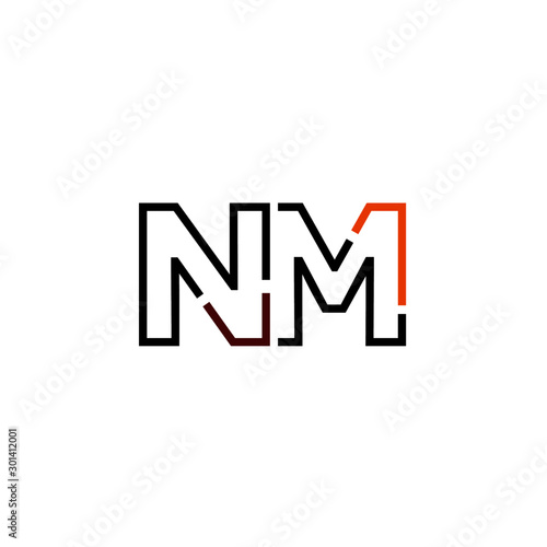 Letter NM logo icon design template elements
