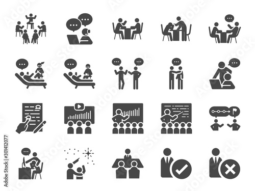Mentor icon set. Included icons as adviser, counsellor, consultant, teaching, guide, guidance and more.