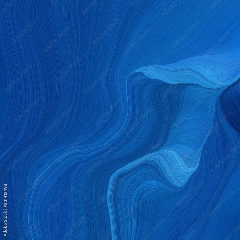quadratic graphic illustration with strong blue, dodger blue and royal blue colors. abstract colorful waves motion. can be used as wallpaper, background graphic or texture