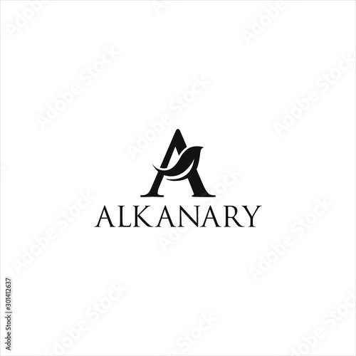 Canary logo simple first letter A with concept initial for design template