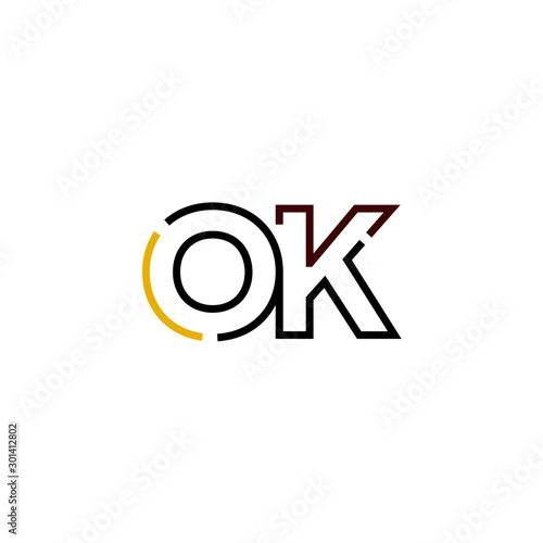 Letter OK logo icon design template elements