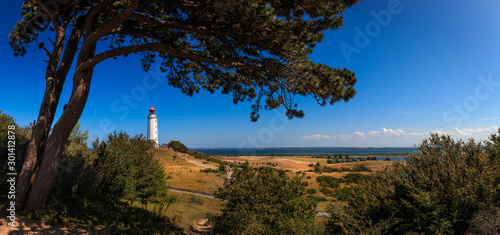 Panorama vom Leuchtturm Dornbusch auf der Insel Hiddensee an der Ostsee