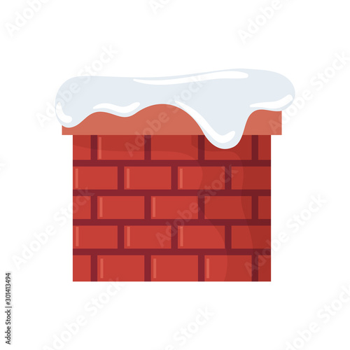 chimney with snow design
