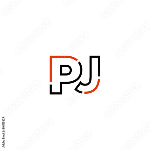 Letter PJ logo icon design template elements