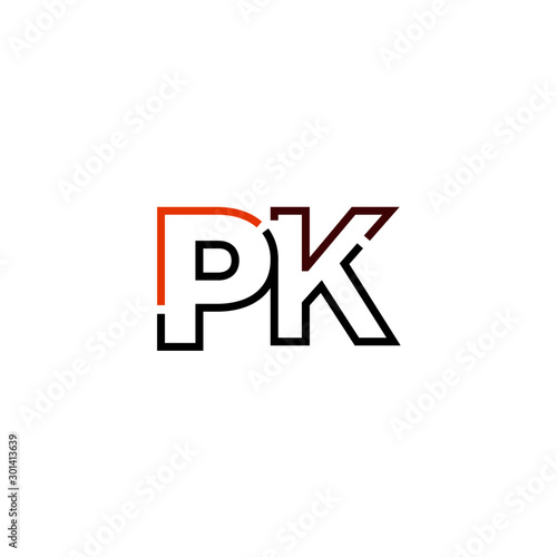 Letter PK logo icon design template elements