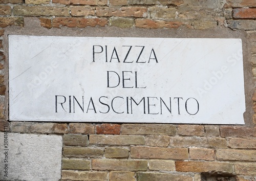 Italian Text that means SQUARE of Renaissance in Urbino Town in