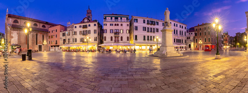 Venice. Panorama. Old Town Square at sunset.