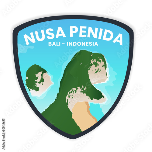 Nusa Penida, Bali, Indonesia, the small beautiful island on indonesia illustration design vector