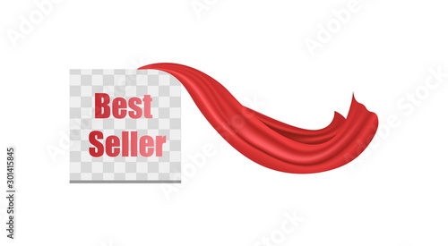 Best seller - transparent square icon template with red superhero cloak