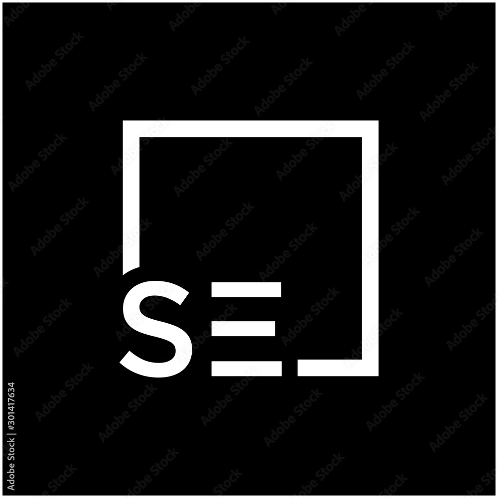 Letter SE Logo design with square frame line art. business consulting concept. studio,room,group icon. Suitable for business, consulting group company. - vector Letter SE Logo design with square frame line art. business consulting concept. studio,room,group icon. Suitable for business, consulting group company. - vector