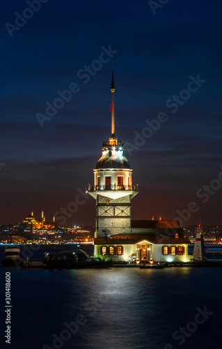 Maiden's Tower taken with long exposure at sunset