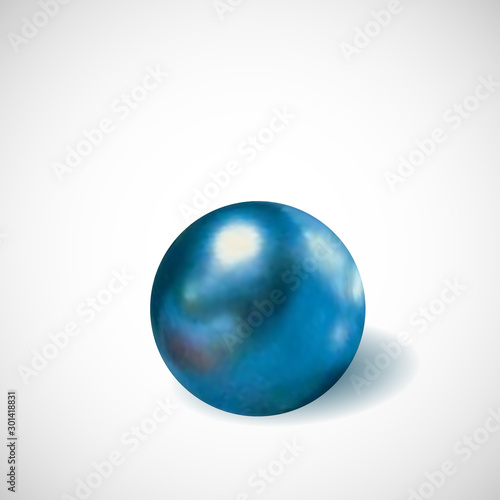 Big opaque light blue sphere with shadow on white background. eps 10