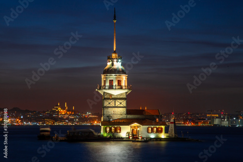 Maiden's Tower taken with long exposure at sunset