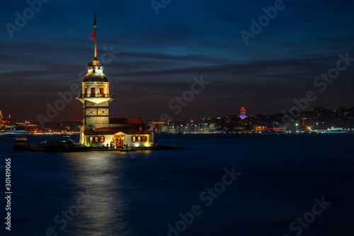 Maiden's Tower taken with long exposure at sunset