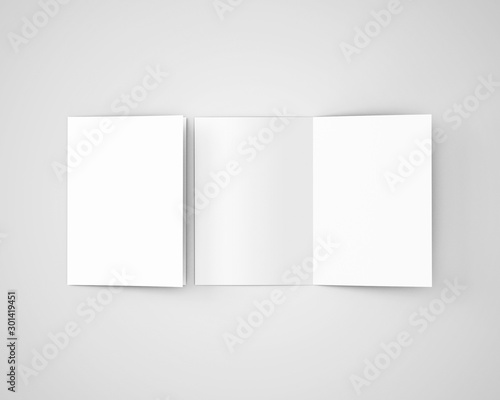 A4 Bifold Brochure White Blank Mockup