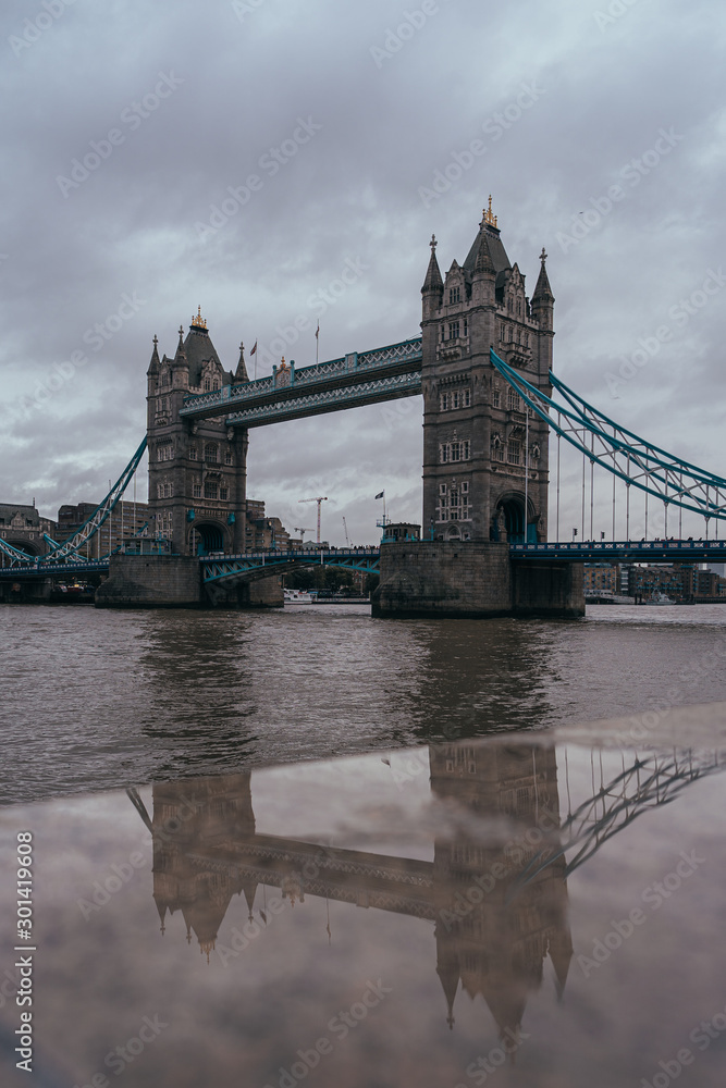 tower bridge in london with reflection