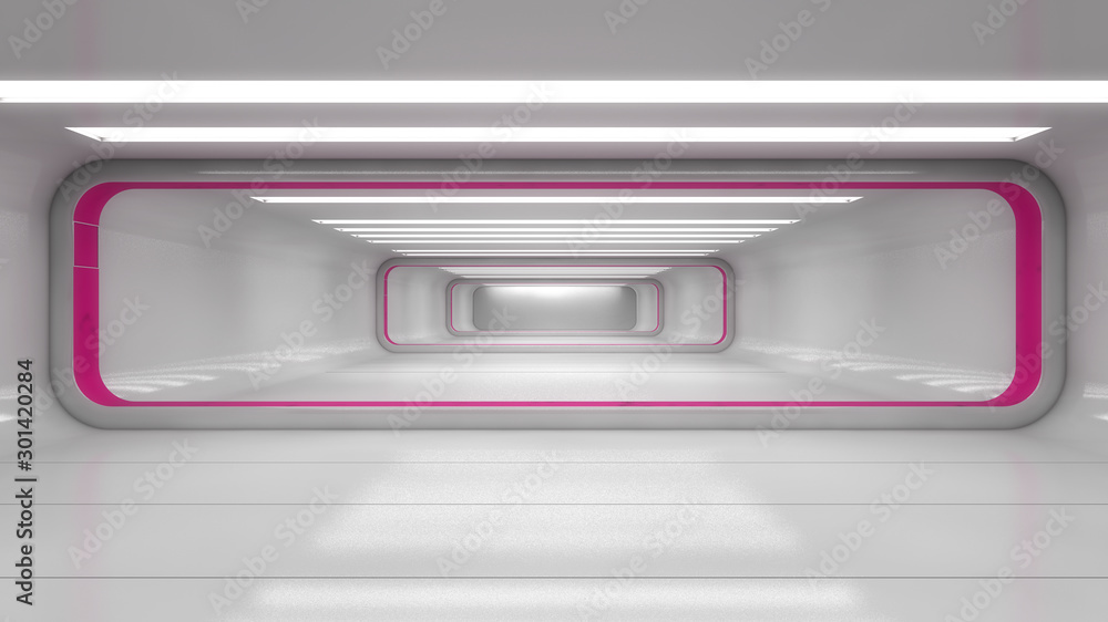 3d render. Futuristic scifi corridor 3d render. Futuristic scifi corridor