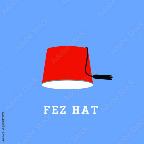 fez hat simple flat vector illustration