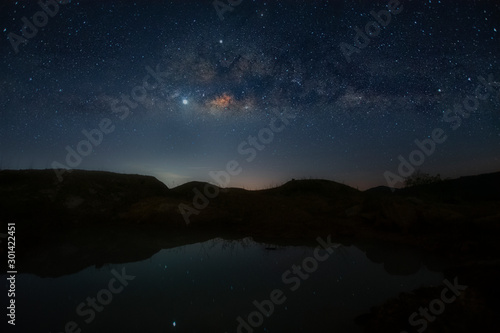 Landscape with Milky way, Milky way background