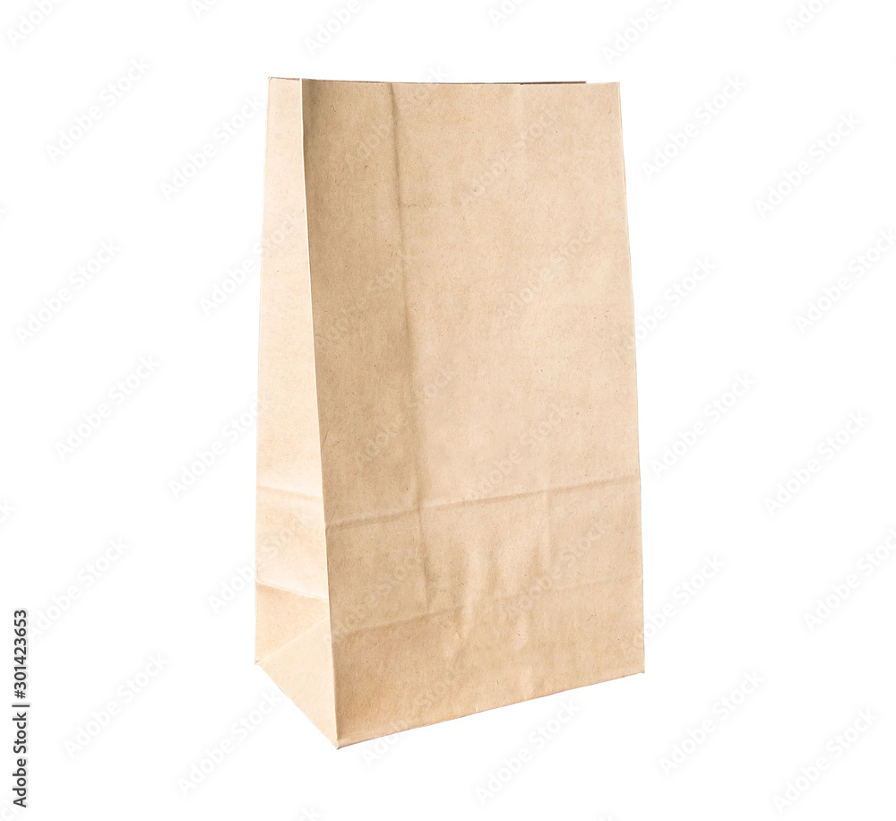 Recycled paper shopping one bag on white background. Recycled paper shopping one bag on white background.
