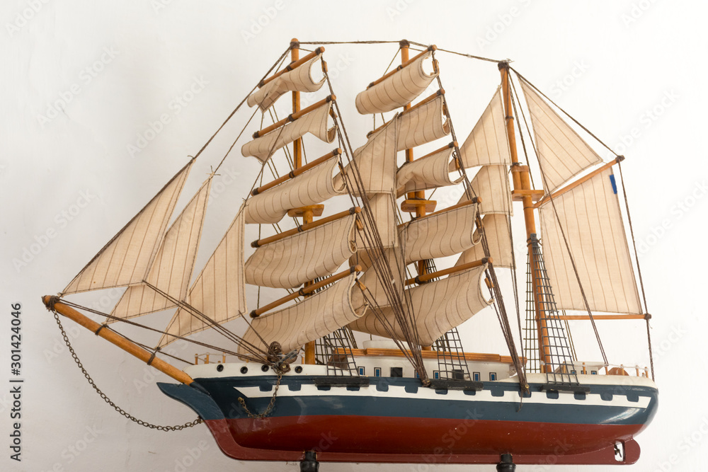 Model of a three-masted sailing vessel
