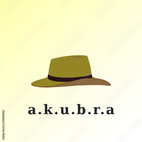 akubra hat simple flat vector illustration