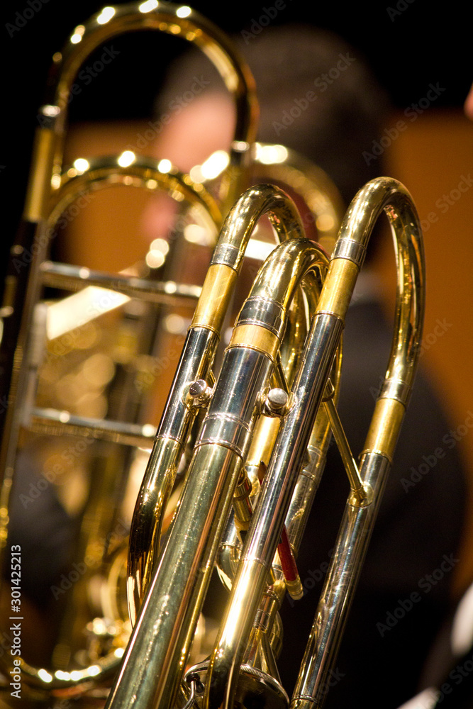 Obraz premium Trombone de Vara, instrumento de sopro, metais