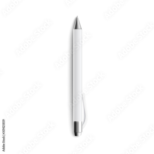 Template for corporate identity - blank pen, 3d vector illustration isolated.