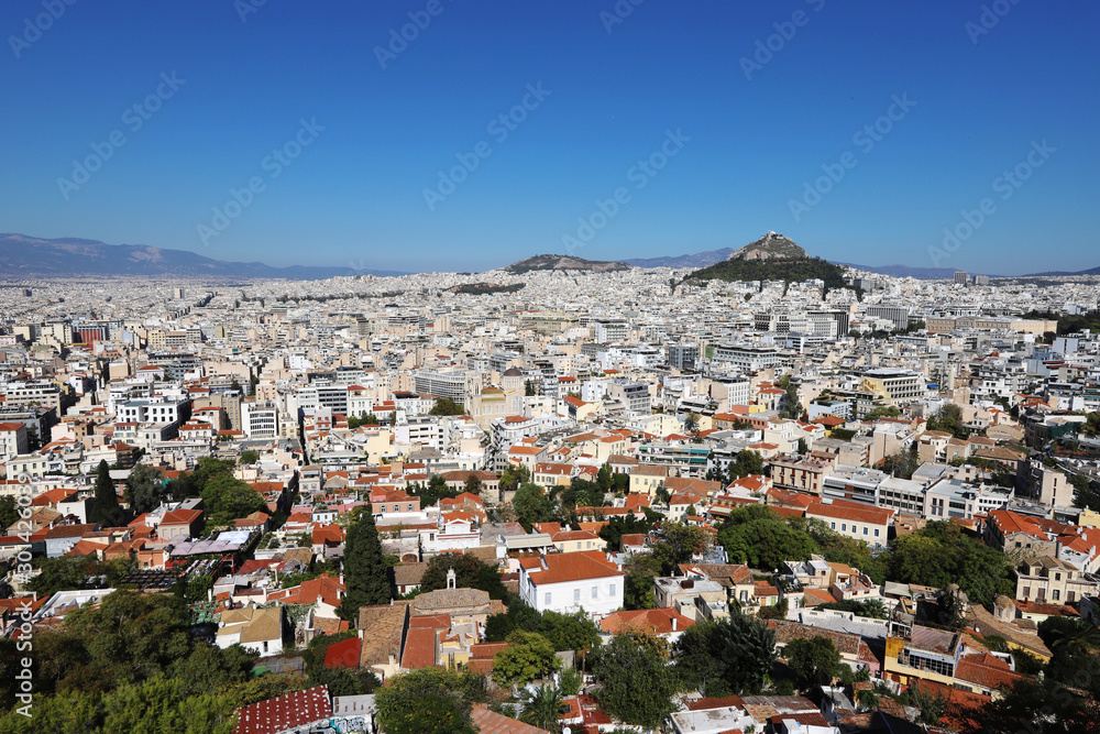 Blick auf die Athener Innenstadt mit dem Lycabettus