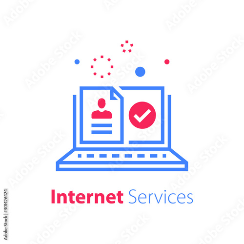 Online document, submit file, upload application form, enroll on course, web registration, complete test, exam results