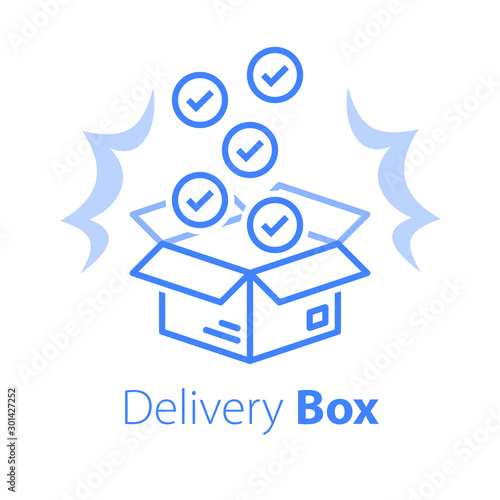 Shop purchase delivery, multiple set of articles, wholesale products, receive postal parcel
