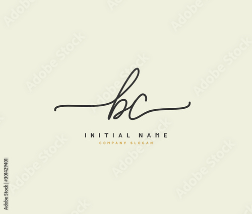 B C BC Beauty vector initial logo  handwriting logo of initial signature  wedding  fashion  jewerly  boutique  floral and botanical with creative template for any company or business.