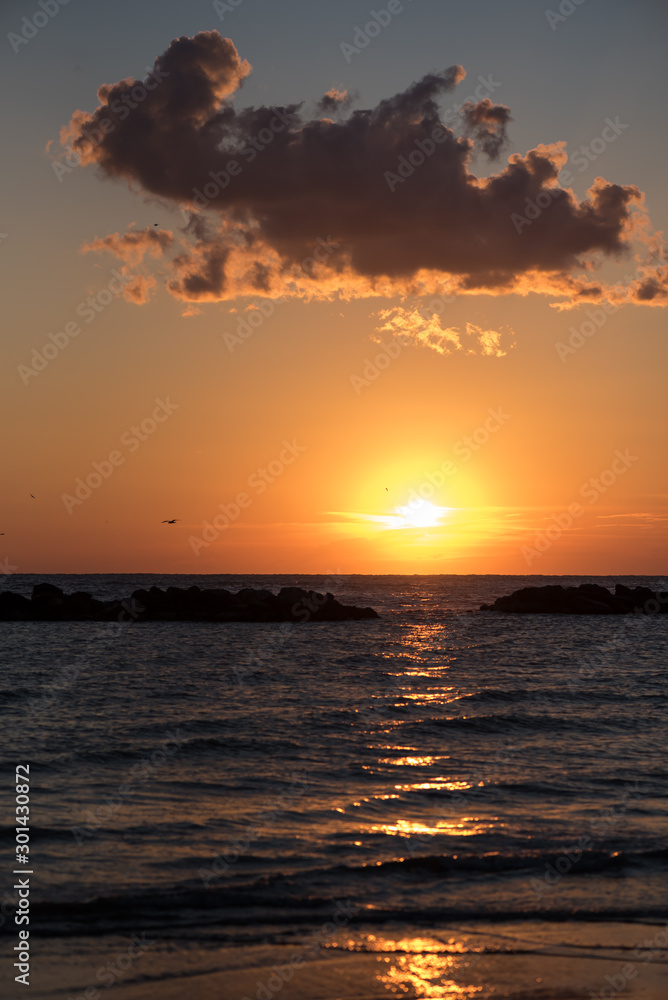 Panorama of sunrise Sea