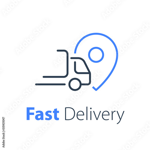 Quick ruck delivery concept  distribution services  logistics solution  transportation company