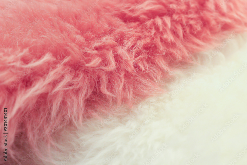 Close up pink fur texture for background