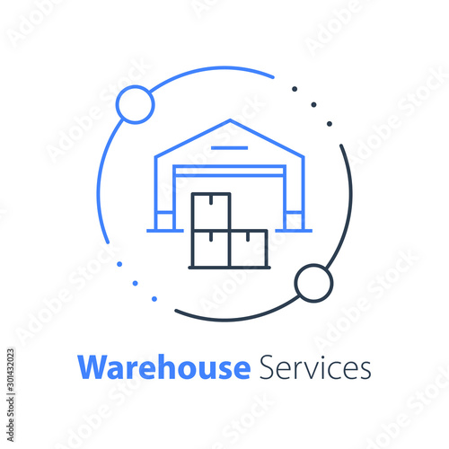 Warehouse services, distribution center, wholesale concept, supply chain