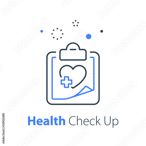 Health check up, heart system exam, hypertension symptoms, cardiovascular disease test