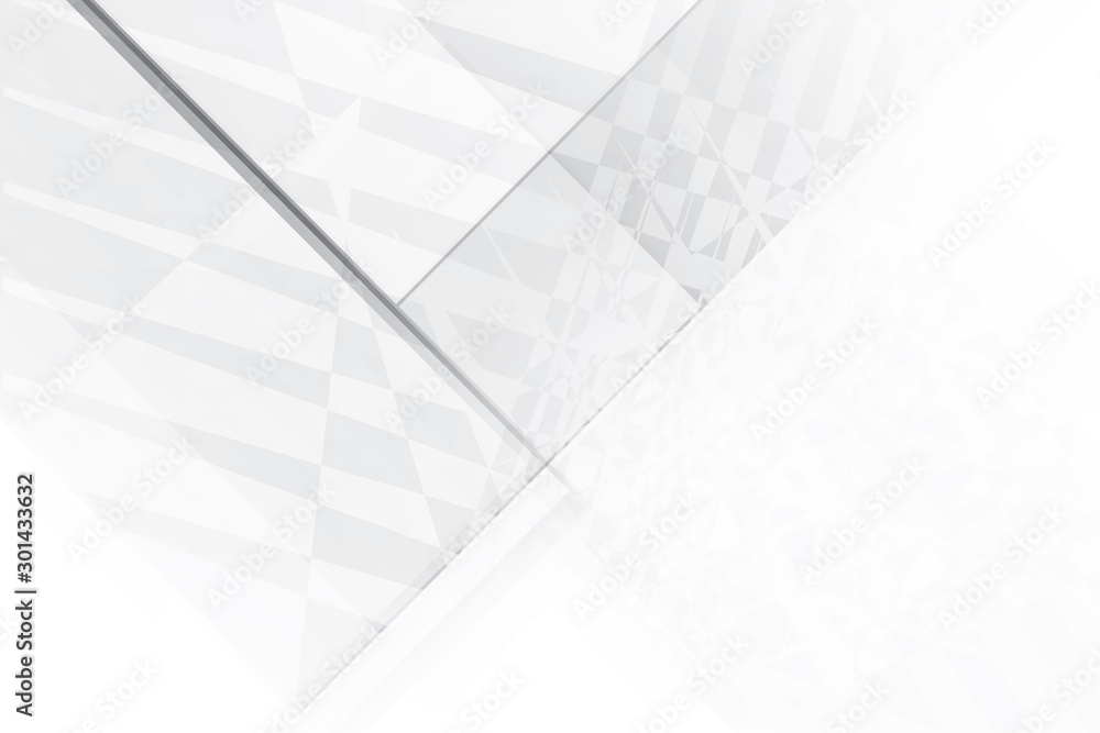 Fototapeta Abstract geometric white and gray color background. Vector, illustration.