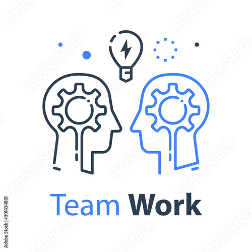 Team work, communication or negotiation, common ground, mutual understanding