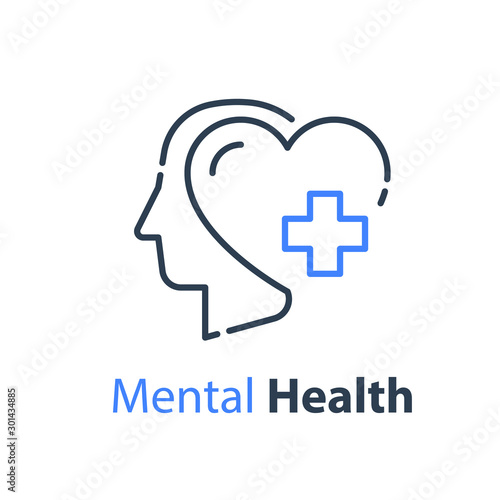 Mental health, human head, psychological help, psychiatry concept