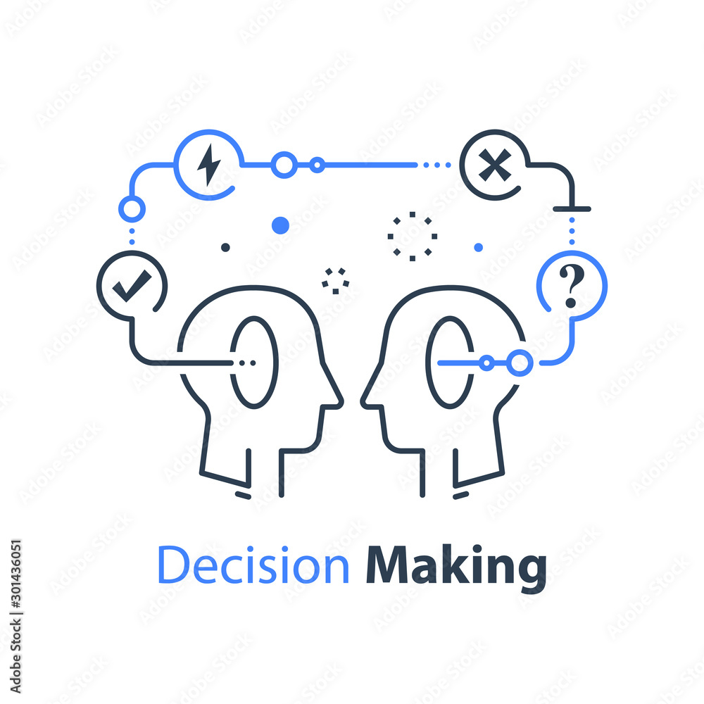 Decision making and behavior, mental trap, false logic circle, logical solution, critical thinking