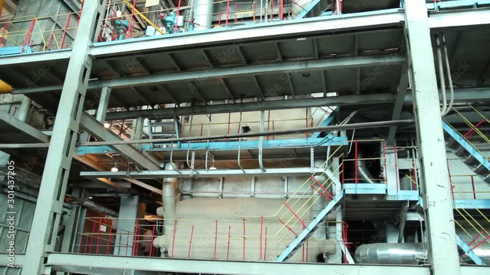 The industrial premises of a hydroelectric power station, plant. factories The industrial premises of a hydroelectric power station, plant. factories